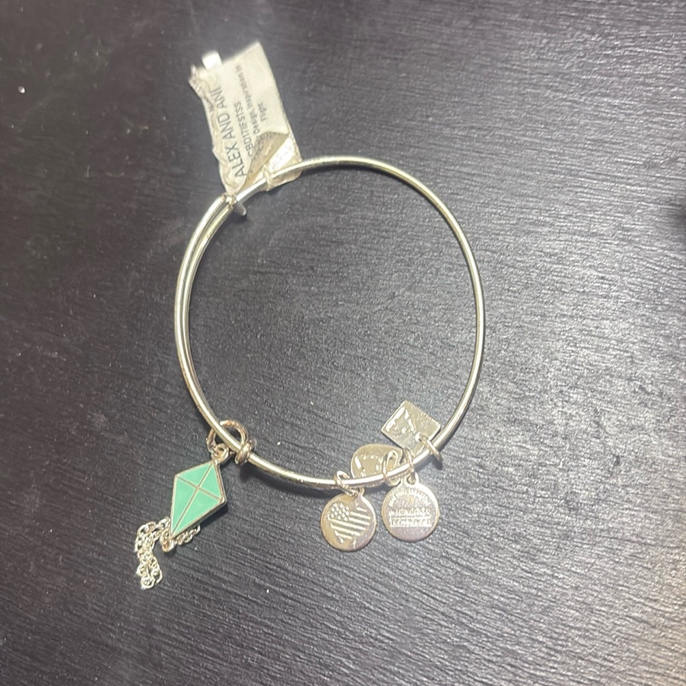 NWT Alex and Ani Silver and Blue KITE SILVER/SHIMMERY  Bracelet